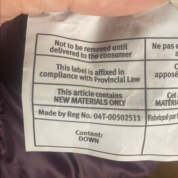 Eddie Bauer EB550 Purple down puffer parka Jacket size large full zip - Picture 7 of 7